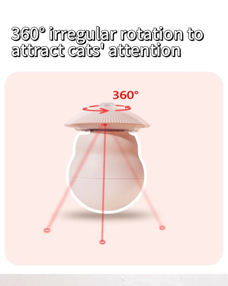 Automatic Mushroom Wiggle Cat Toy with Laser & Intelligent Sensor