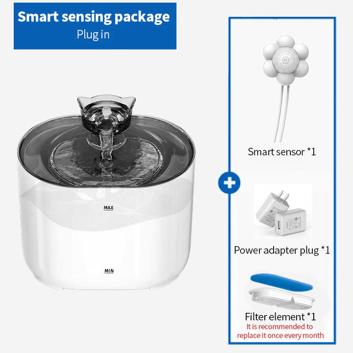 Intelligent Cats & Dogs Fountain Pro: Motion-Activated Flow, 180° Detection & 2L Circulation System - Low Energy & Dishwasher Safe