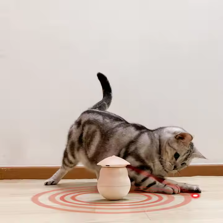 Automatic Mushroom Wiggle Cat Toy with Laser & Intelligent Sensor