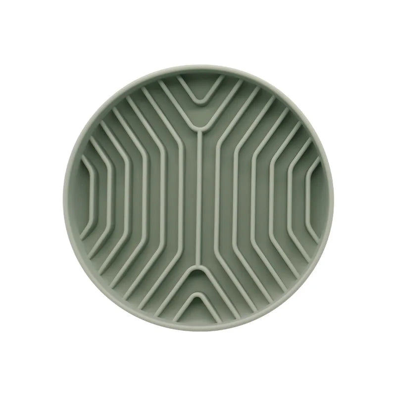 Silicone Slow Feeder Dog Bowl with Non-Slip Suction Base - Anti-Gulp & Non-Tip Bowl for Easy Feeding