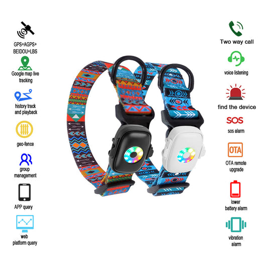 4G GPS Pet Tracker w/ 2-Way Call ≤5m Accuracy - 800mAh Long Battery Life