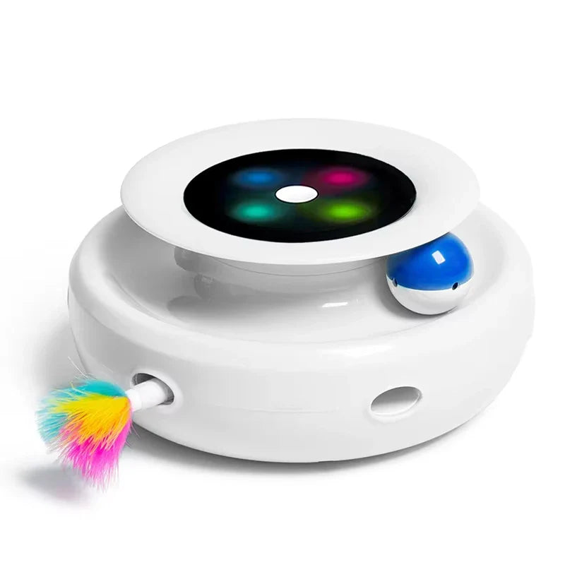 2025 Smart Cat Teaser Pro - Auto-Rotate Electric Toy with Catnip Compartment, Hands-Free Play for Bored Cats