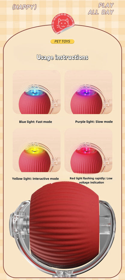 Smart Bouncing Ball - Self-Rolling Chew Proof Toy for Dogs & Cats, Automatic Pet Entertainment Ball with Jumping Motion