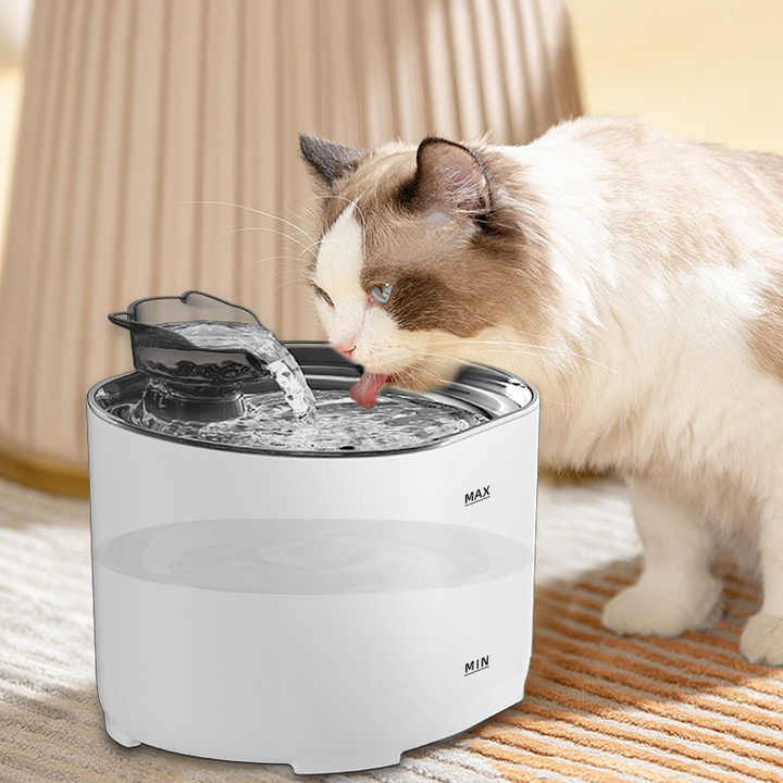 Intelligent Cats & Dogs Fountain Pro: Motion-Activated Flow, 180° Detection & 2L Circulation System - Low Energy & Dishwasher Safe