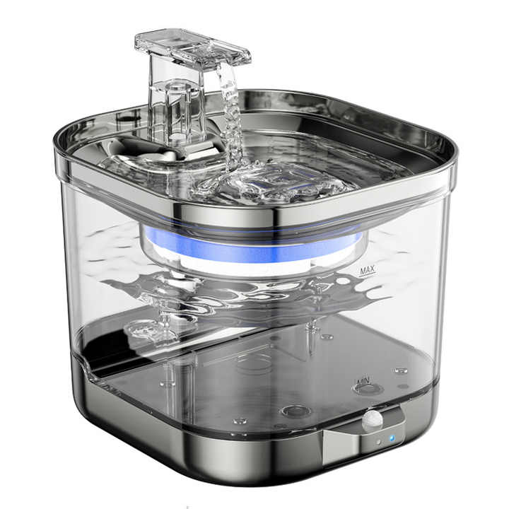 Wireless Stainless Steel Pet Water Fountain - 5000mAh Rechargeable Automatic Dispenser for Cats & Small Dogs