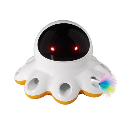 2025 2-in-1 Self-Play Cat Toy Pro - Auto-Rotating Laser Teaser & Whack-a-Mole Game with LED, Boredom Buster for Indoor Cats