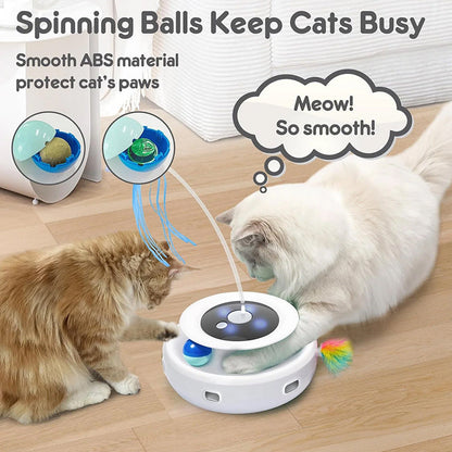 2025 Smart Cat Teaser Pro - Auto-Rotate Electric Toy with Catnip Compartment, Hands-Free Play for Bored Cats