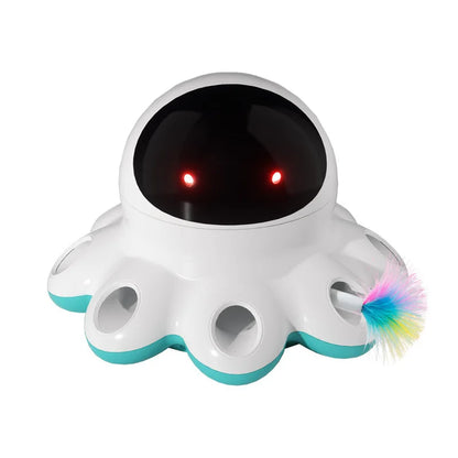 2025 2-in-1 Self-Play Cat Toy Pro - Auto-Rotating Laser Teaser & Whack-a-Mole Game with LED, Boredom Buster for Indoor Cats