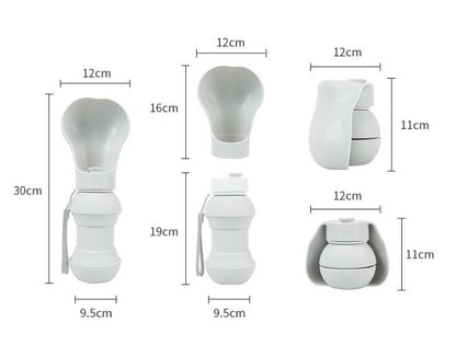 Portable Folding Dog Water Bottle - 350ml Leak-Proof Travel Cup with Collapsible Bowl, One-Touch Flow for Outdoor Hiking
