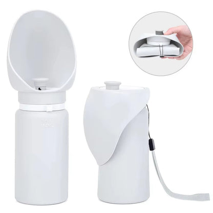 Portable Folding Dog Water Bottle - 550ml Leak-Proof Travel Cup with Collapsible Bowl, One-Touch Flow for Outdoor Hiking