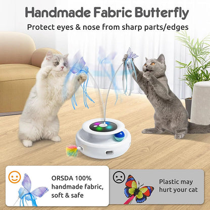 2025 Smart Cat Teaser Pro - Auto-Rotate Electric Toy with Catnip Compartment, Hands-Free Play for Bored Cats