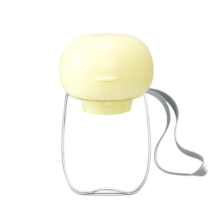 Portable Pet Water Bottle with Built-in Bowl - 2 Sizes (13cm/18cm) - Lightweight & Food-Grade - One-Hand Operation for Cats & Small Dogs