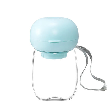 Portable Pet Water Bottle with Built-in Bowl - 2 Sizes (13cm/18cm) - Lightweight & Food-Grade - One-Hand Operation for Cats & Small Dogs