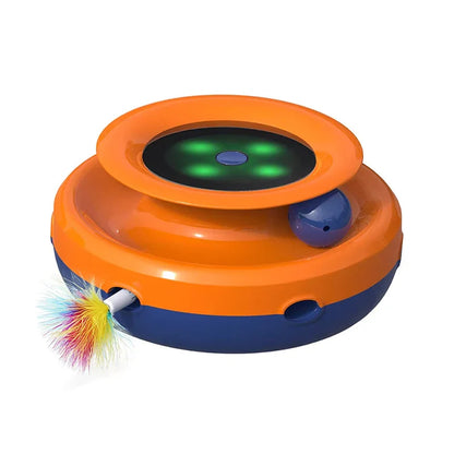 2025 Smart Cat Teaser Pro - Auto-Rotate Electric Toy with Catnip Compartment, Hands-Free Play for Bored Cats