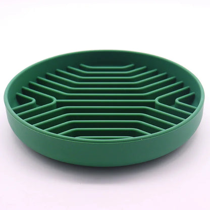 Silicone Slow Feeder Dog Bowl with Non-Slip Suction Base - Anti-Gulp & Non-Tip Bowl for Easy Feeding