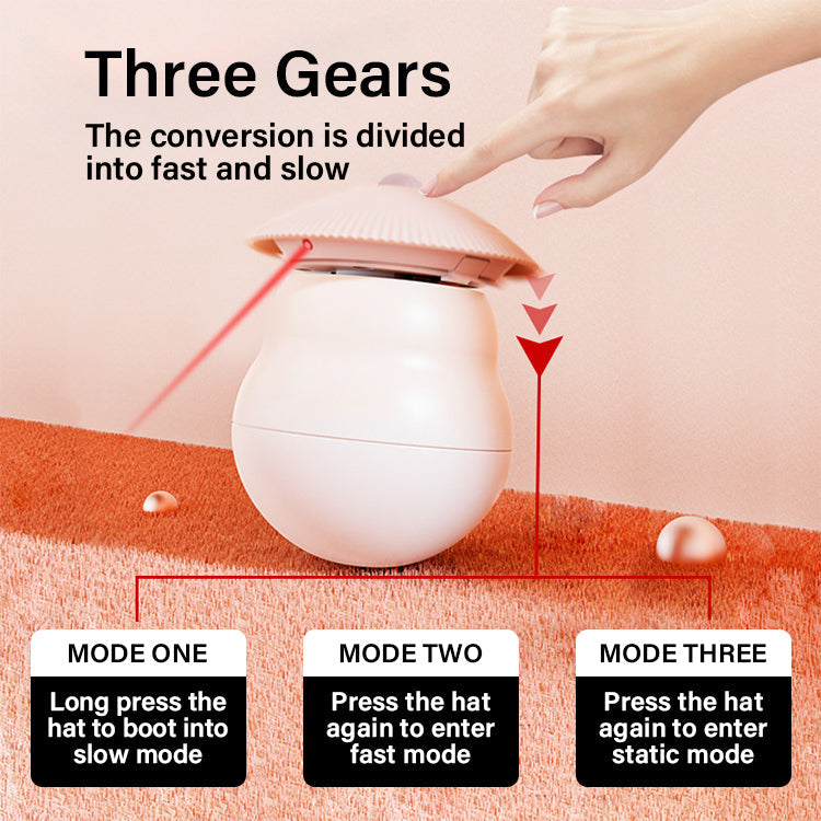 Automatic Mushroom Wiggle Cat Toy with Laser & Intelligent Sensor