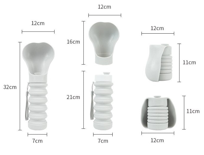 Portable Folding Dog Water Bottle - 350ml Leak-Proof Travel Cup with Collapsible Bowl, One-Touch Flow for Outdoor Hiking