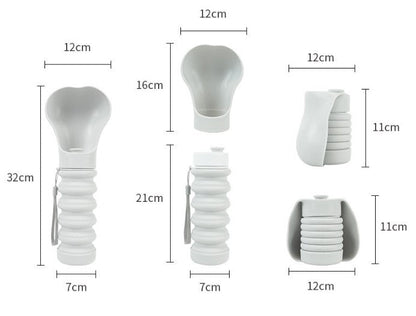 Portable Folding Dog Water Bottle - 350ml Leak-Proof Travel Cup with Collapsible Bowl, One-Touch Flow for Outdoor Hiking