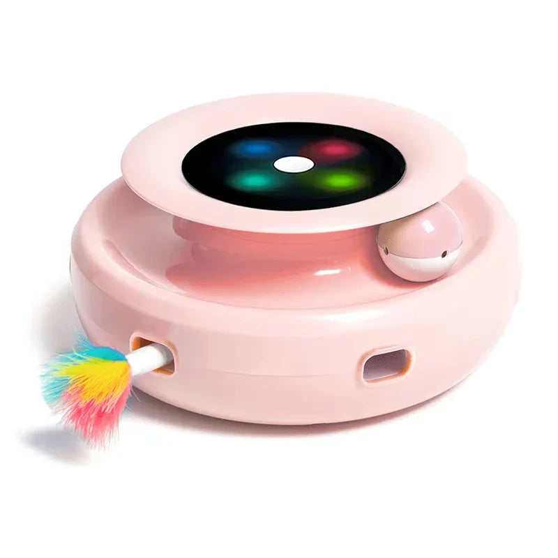2025 Smart Cat Teaser Pro - Auto-Rotate Electric Toy with Catnip Compartment, Hands-Free Play for Bored Cats