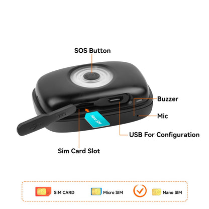 4G GPS Pet Tracker w/ 2-Way Call ≤5m Accuracy - 800mAh Long Battery Life