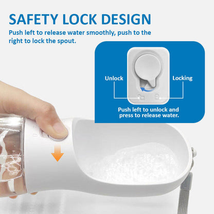 Portable 2-in-1 Food & Water Bowl - Large Capacity Thermal-Safe Plastic for Cats & Dogs