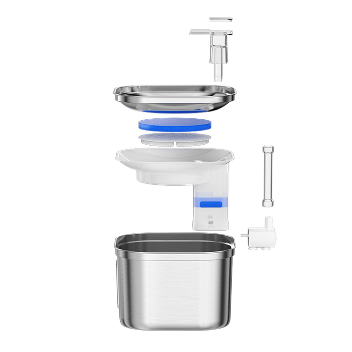 Smart Sensor Cats & Dogs Water Fountain 2.2L - Stainless Steel Pet Drinker with Motion-Activated Flow
