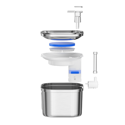 Smart Sensor Cats & Dogs Water Fountain 2.2L - Stainless Steel Pet Drinker with Motion-Activated Flow