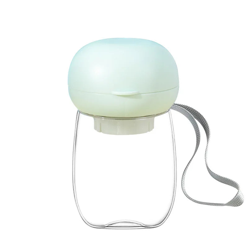 Portable Pet Water Bottle with Built-in Bowl - 2 Sizes (13cm/18cm) - Lightweight & Food-Grade - One-Hand Operation for Cats & Small Dogs