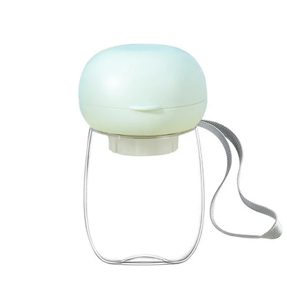 Portable Pet Water Bottle with Built-in Bowl - 2 Sizes (13cm/18cm) - Lightweight & Food-Grade - One-Hand Operation for Cats & Small Dogs