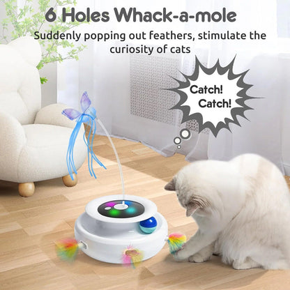 2025 Smart Cat Teaser Pro - Auto-Rotate Electric Toy with Catnip Compartment, Hands-Free Play for Bored Cats
