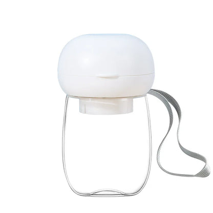 Portable Pet Water Bottle with Built-in Bowl - 2 Sizes (13cm/18cm) - Lightweight & Food-Grade - One-Hand Operation for Cats & Small Dogs