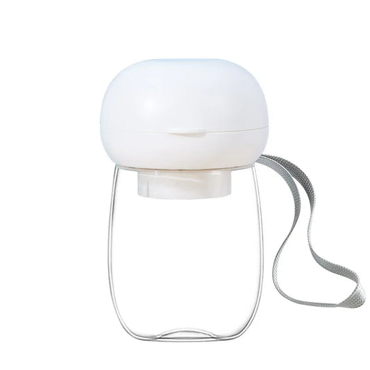 Portable Pet Water Bottle with Built-in Bowl - 2 Sizes (13cm/18cm) - Lightweight & Food-Grade - One-Hand Operation for Cats & Small Dogs