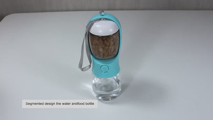 Portable 2-in-1 Food & Water Bowl - Large Capacity Thermal-Safe Plastic for Cats & Dogs